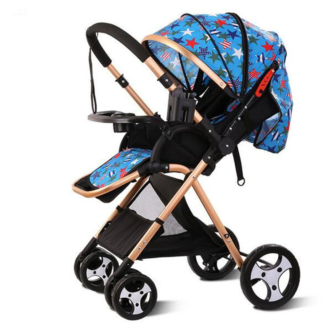 Baby Stroller Two-way Portable Travel System High-view Push Chair Infant Carriage