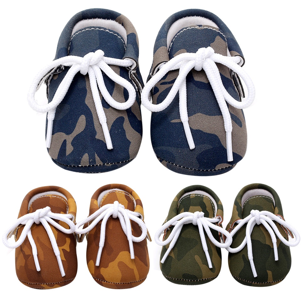 Leather Camouflage Baby Shoes