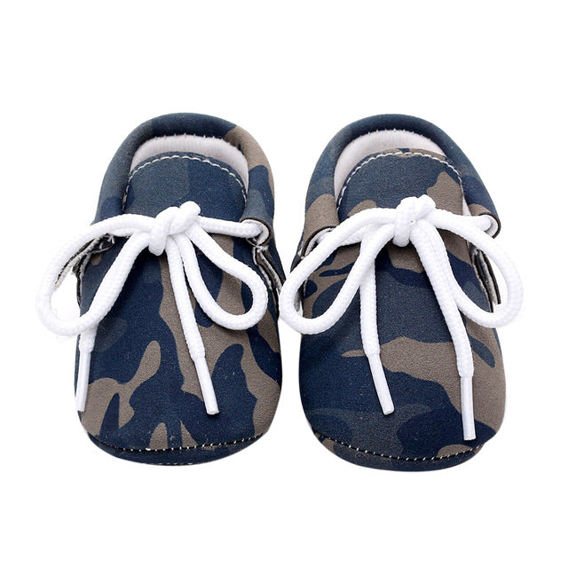 Leather Camouflage Baby Shoes