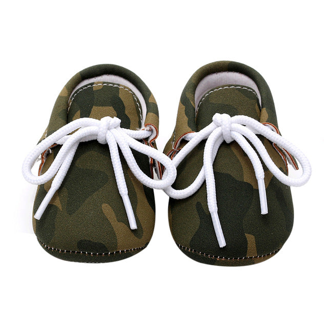 Leather Camouflage Baby Shoes