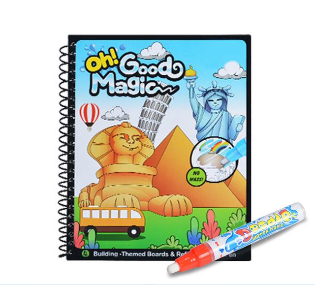 Magic Water Drawing Book Coloring Book Doodle with Magic Pen Painting Board Juguetes For Children Education Drawing Toy