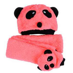 Autumn Winter Panda Warm Hat &Scarf Set